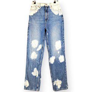 Pacsun Jeans Denim Size 26 High Rise 90s Boyfriend Bleached Tie Dye Baggy Loose